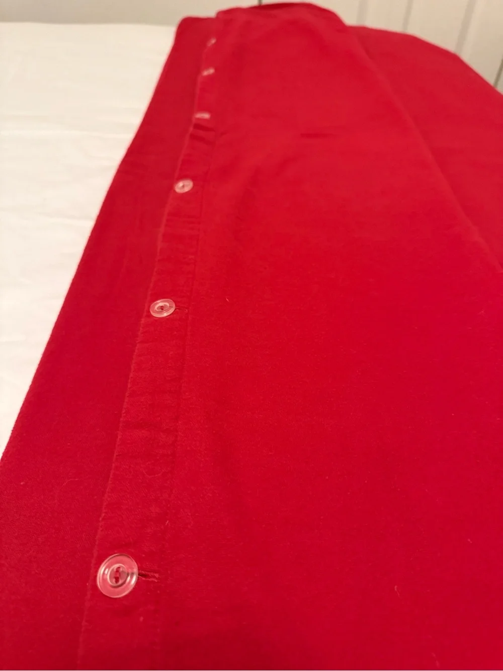 L.L. Bean Red Button-Front Duvet Cover